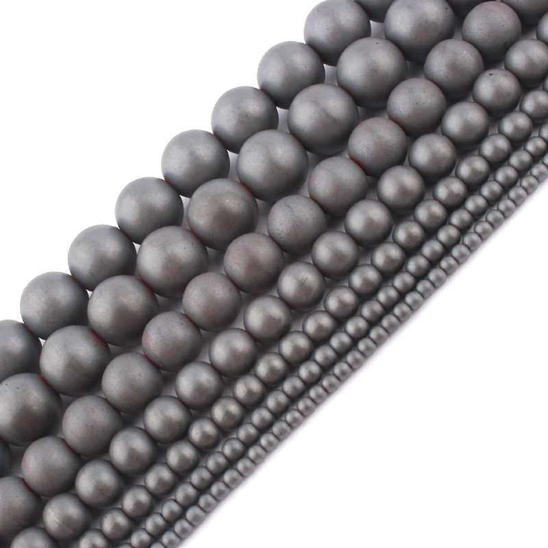 Hematite Matte Beads  2mm 3mm 4mm 6mm 8mm 10mm 15''