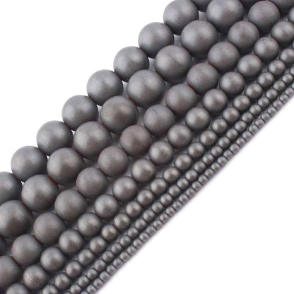 Hematite Matte Beads  2mm 3mm 4mm 6mm 8mm 10mm 15''