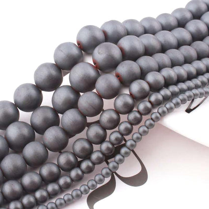 Hematite Matte Beads  2mm 3mm 4mm 6mm 8mm 10mm 15''