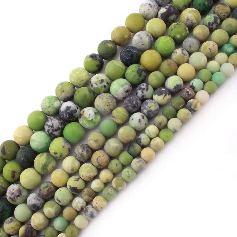 Australsk jade mat, naturlig ædelsten, rund sten 4mm 6mm 8mm 10mm 15''