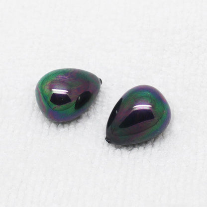 Shell Pearl Half Drilled Teardrop Beads 14x18mm 2pcs