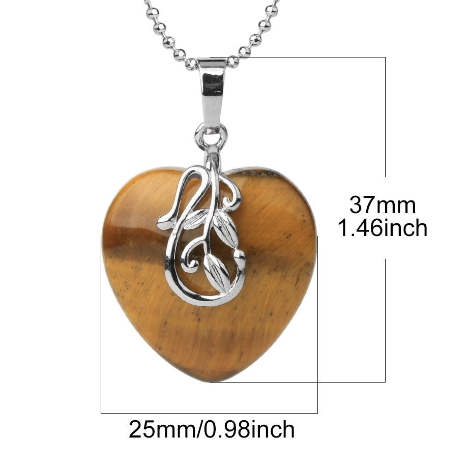Quartz Pendant Necklace Heart Pendant Necklace Jewelry 18''