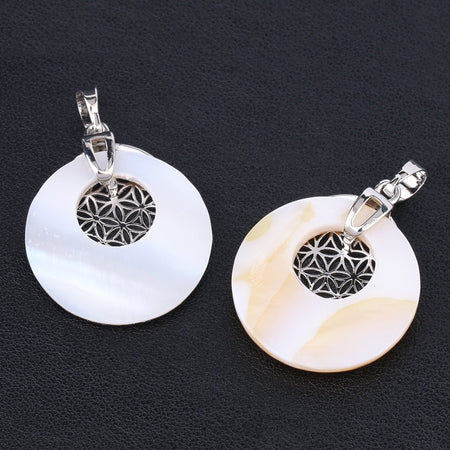 Collier pendentif en coquillage d'ormeau 45 cm