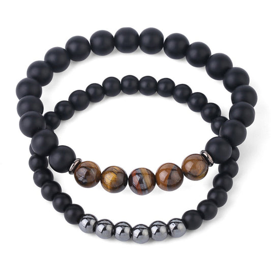 Matte Onyx Bracelet 2pcs 8''