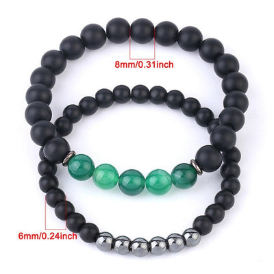 Matte Onyx Bracelet 2pcs 8''