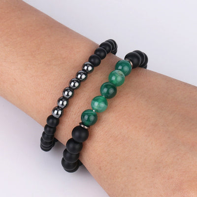 Matte Onyx Bracelet 2pcs 8''