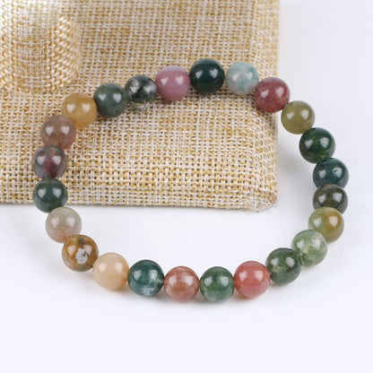 Rødgrøn indisk agatstenarmbånd 6mm 8mm 10mm 8''