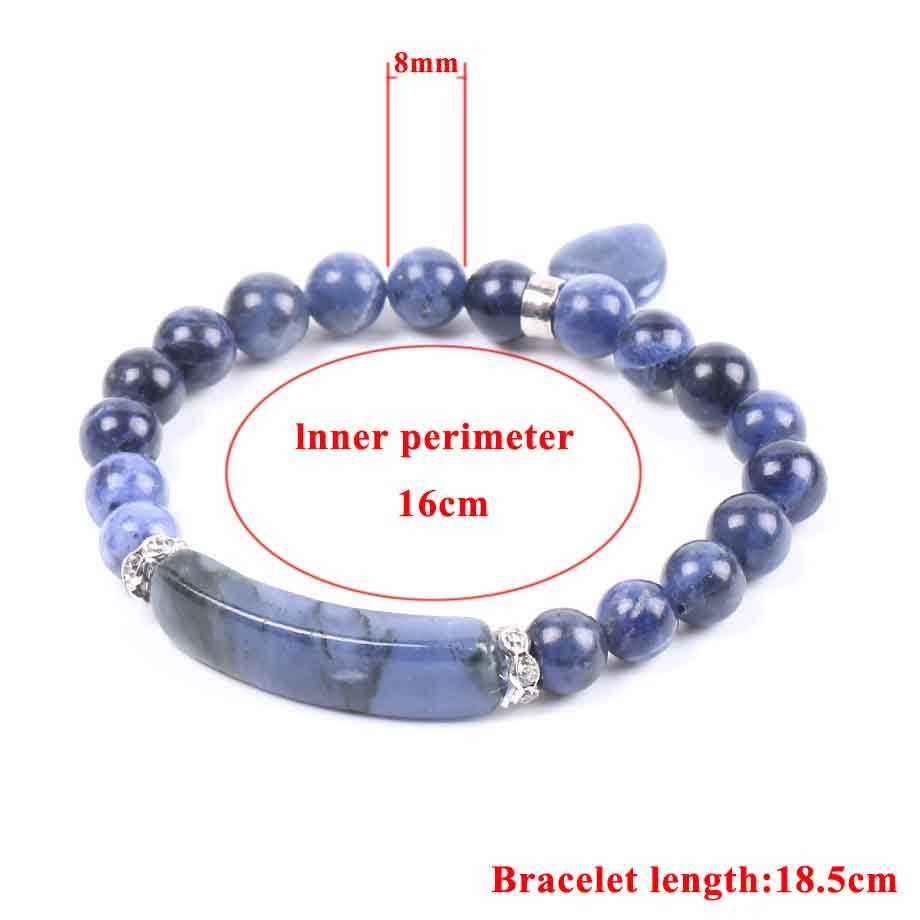 Sodalite Heart Bracelet 8mm 7''