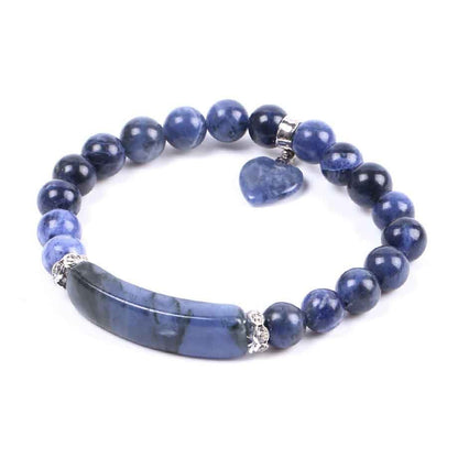 Sodalite Heart Bracelet 8mm 7''