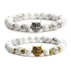 Howlite Animal Owl Head Bracelets 8mm 8''