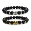 Mat Onyx Armbånd Sølv Guld Buddha Armbånd 8mm 8''