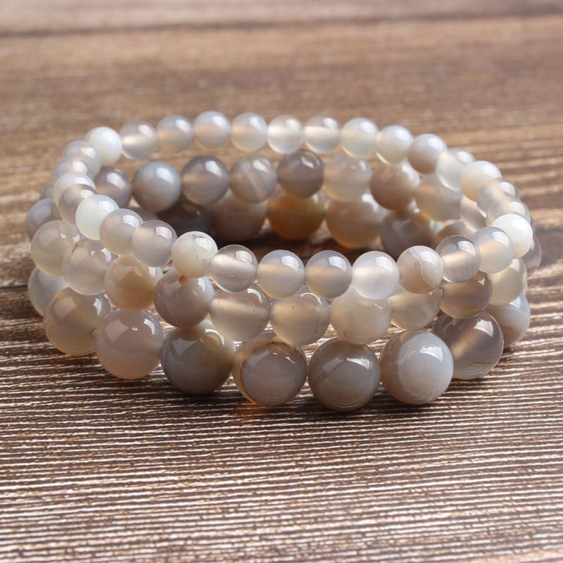 Gråstribet agatarmbånd 8''