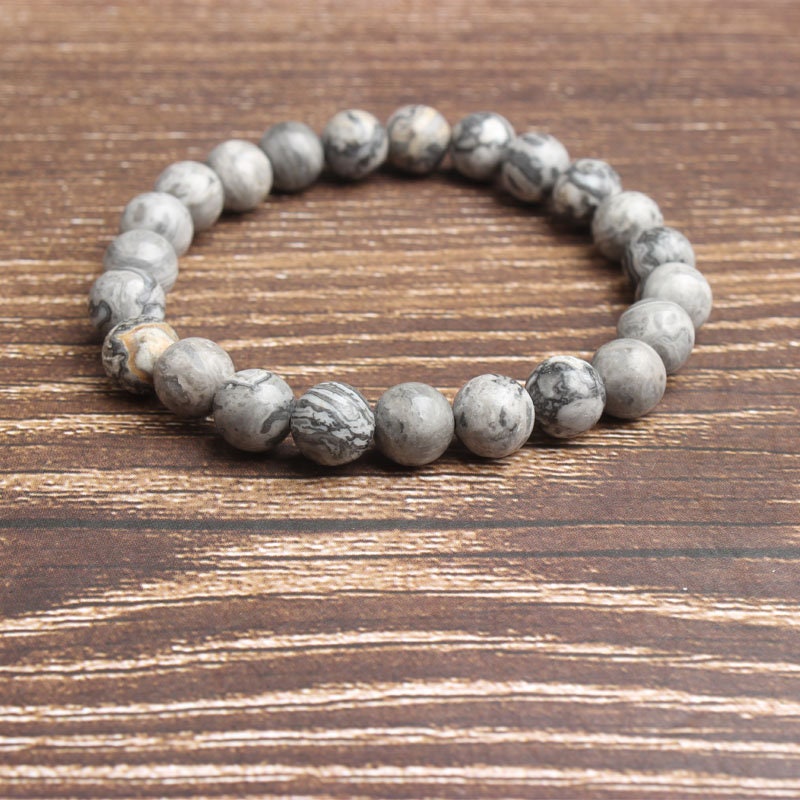 Gray Silk Jasper Bracelet 8''