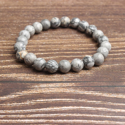 Gray Silk Jasper Bracelet 8''