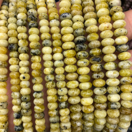 Yellow Turquoise Rondelle Beads 4x6mm 5x8mm 15''