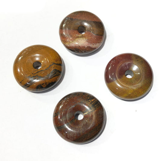 Iron Tiger Eye Donut Pendant 25mm 1pc