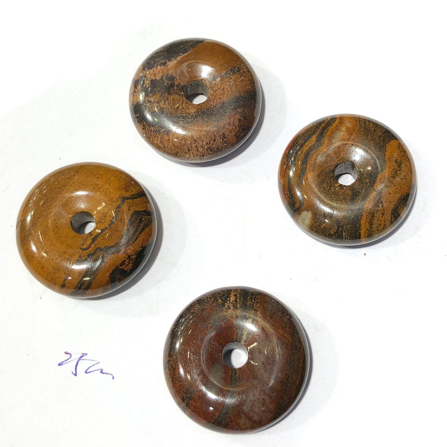 Iron Tiger Eye Donut Pendant 25mm 1pc