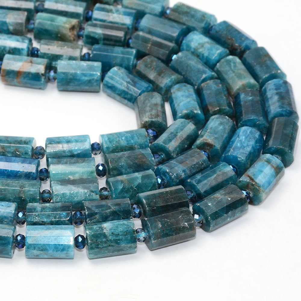 Natural Stone Beads Faceted Tube Beads Amethyst, Amazolite, Sunstone, Lapis Lazuli 10x14mm