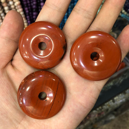 Red Jasper Donut Pendant 25mm 30mm 40mm 50mm 1pc