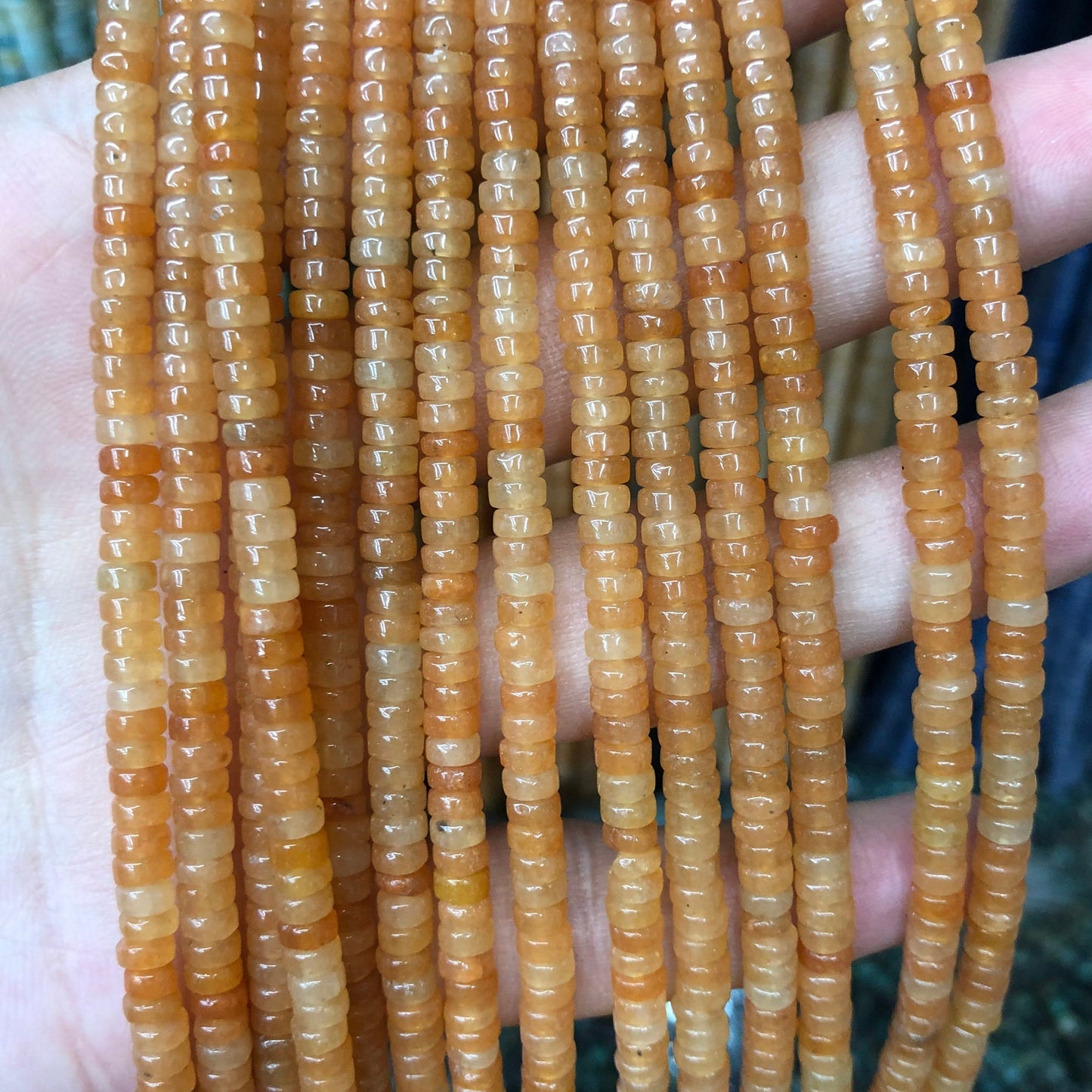 2x4mm Red Aventurine Rondelle Stone Beads 15''