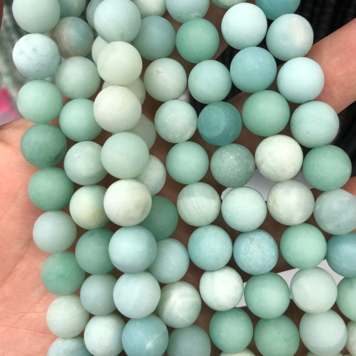 Grønne Amazonite matperler 4 mm 6 mm 8 mm 10 mm 12 mm 15''