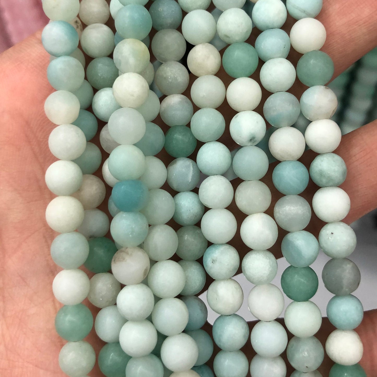 Grønne Amazonite matperler 4 mm 6 mm 8 mm 10 mm 12 mm 15''