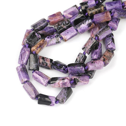 Charoite Nugget, Naturlig Ædelsten, Lilla Nugget Tube Stone 8-12mm