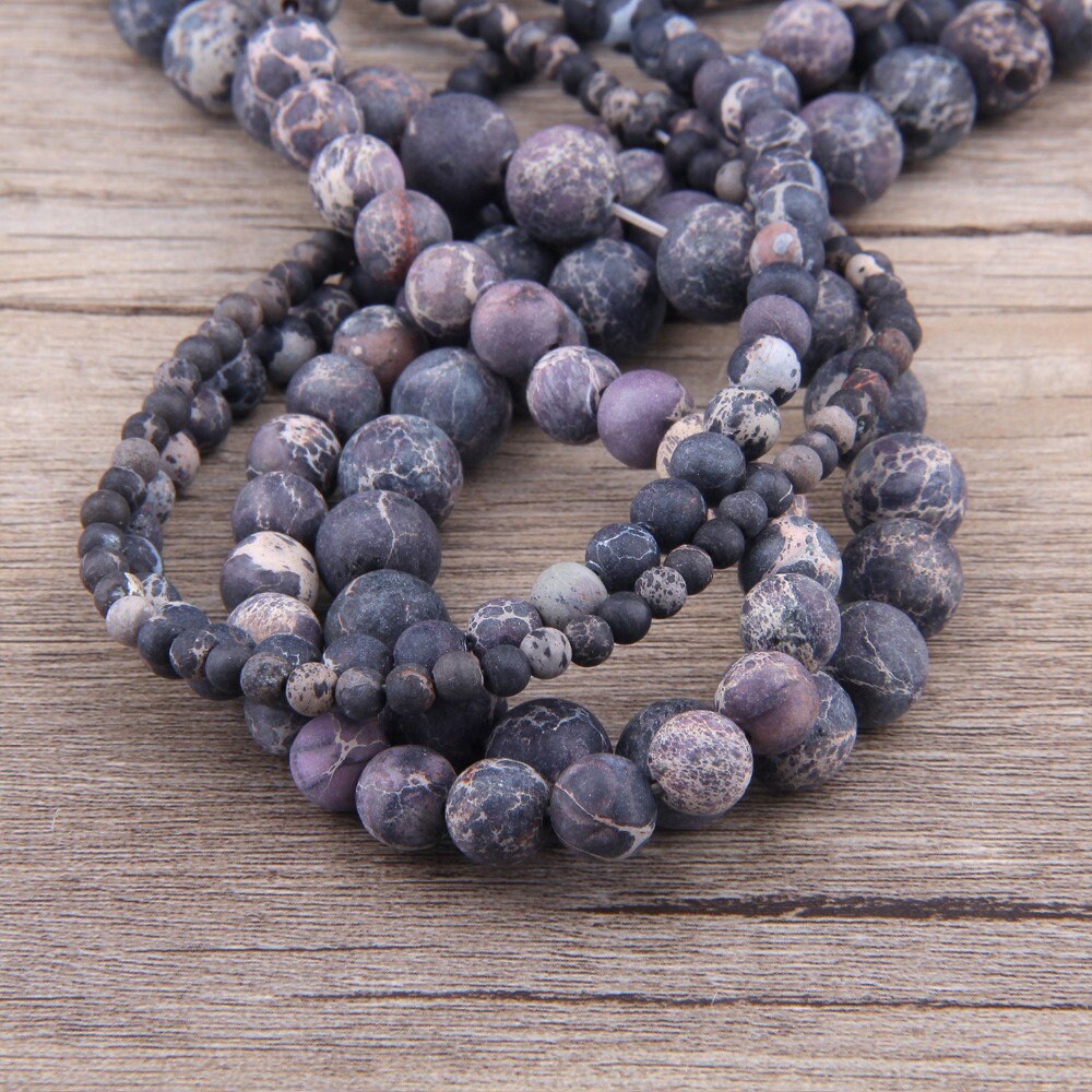 Black Sea Sediment Jasper Matte Beads  6mm 8mm 10mm 12mm 15''