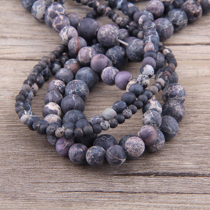 Black Sea Sediment Jasper Matte Beads  6mm 8mm 10mm 12mm 15''