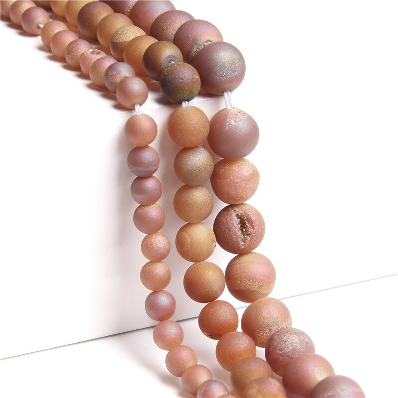 Orange Druzy Agate 6mm 8mm 10mm 12mm 14mm
