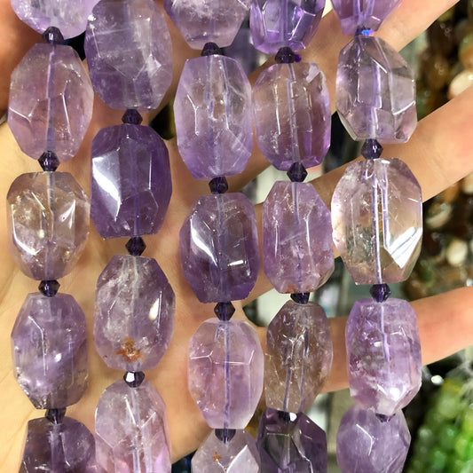 Amethyst Nugget Faceted Beads Natural Gemstone Beads 18-20mm