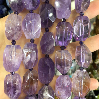 Amethyst Nugget Faceted Beads Natural Gemstone Beads 18-20mm