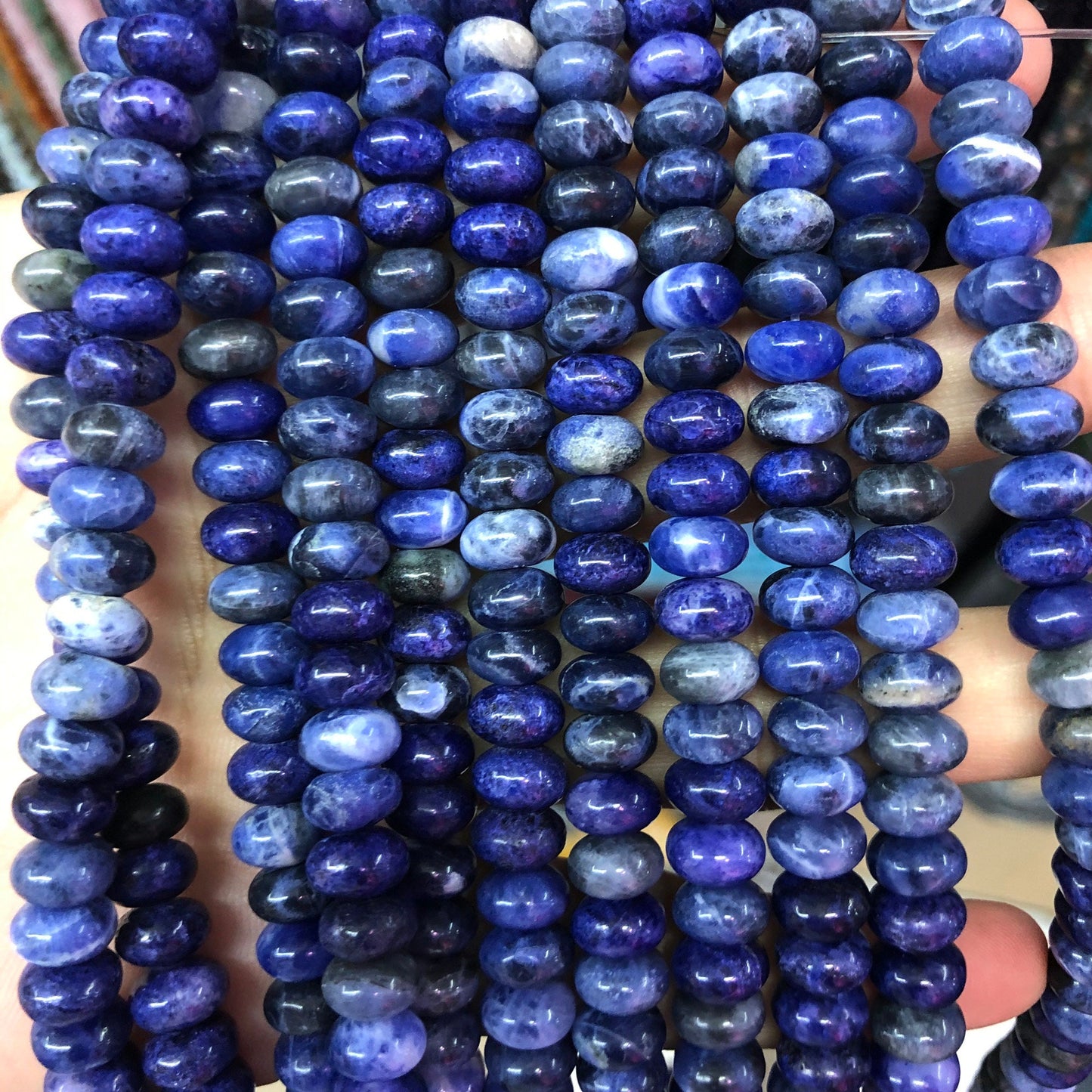Sodalite Rondelle Beads Natural Gemstone Beads 4x6mm 5x8mm