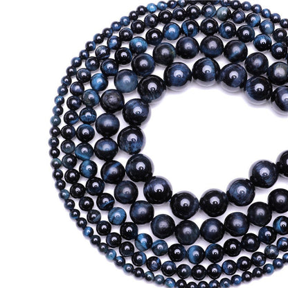 Lnk Blue Yellow Tiger Eye Beads Natural Gemstone Beads 4mm 6mm 8mm 10mm 12mm 14mm 15''