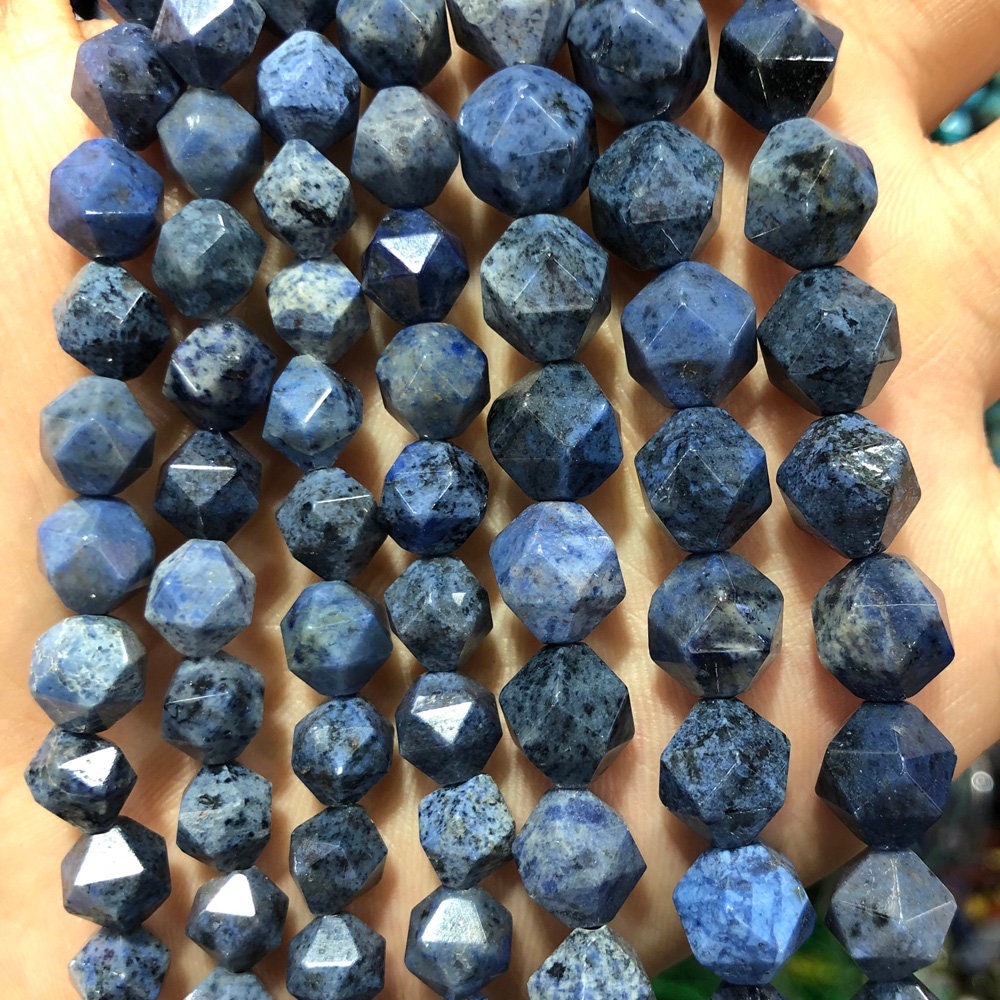 Dumortierite Nugget Faceted Beads 6mm 8mm 10mm 15''