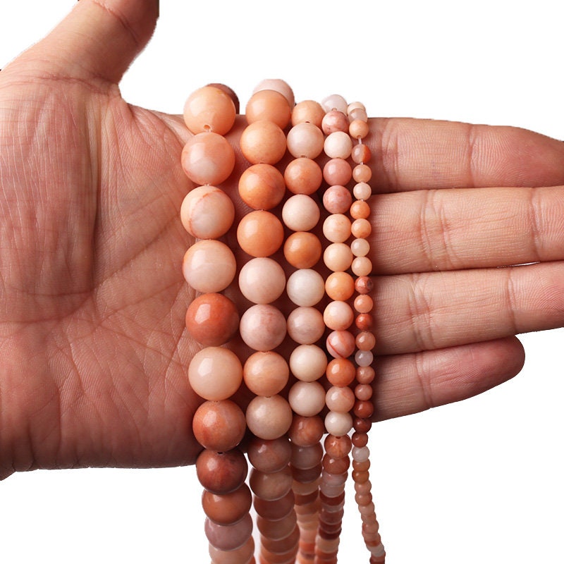 Pink Aventurin, Naturlig Ædelsten, Rund Sten 4mm 6mm 8mm 10mm 15''