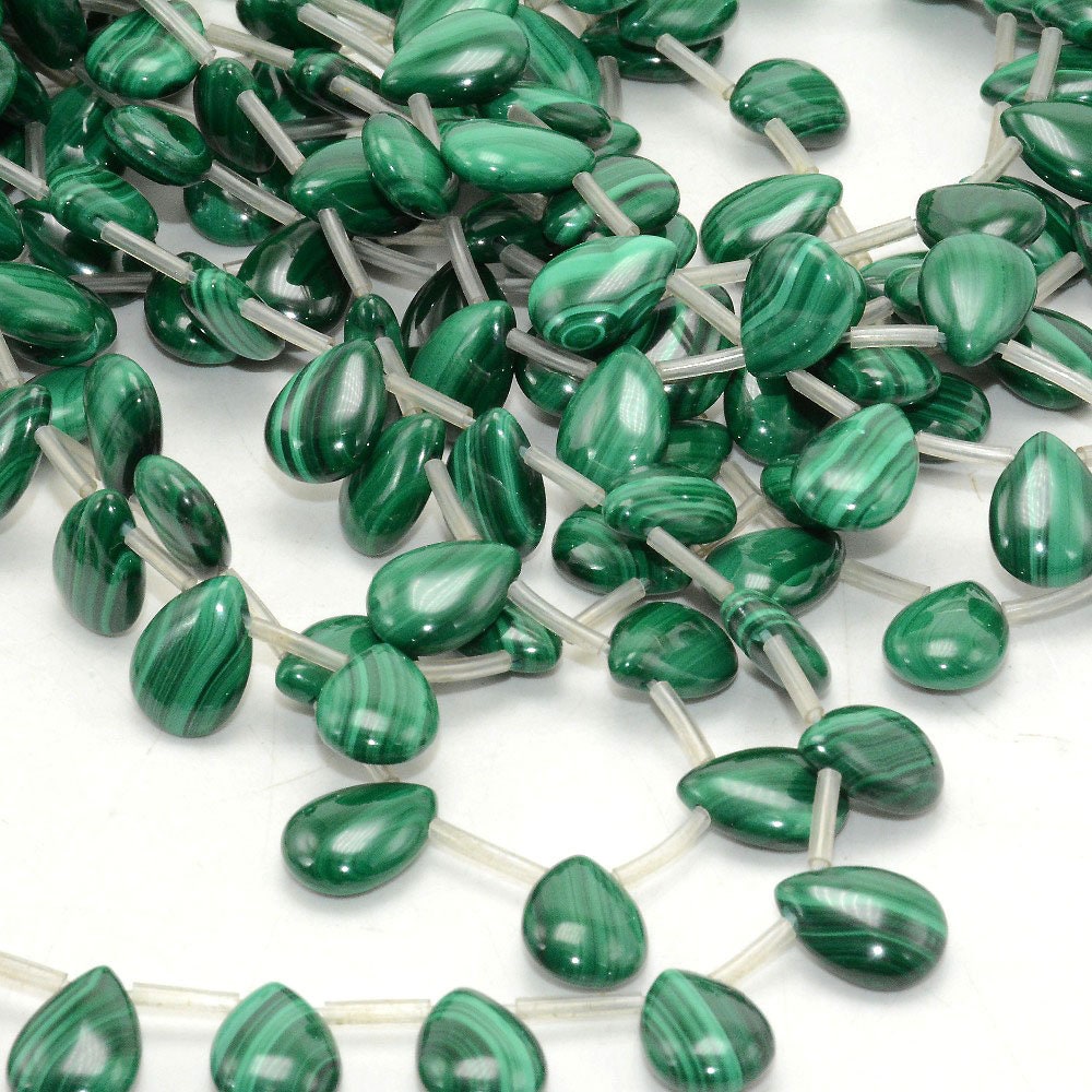 Genuine Malachite Teardrop Beads 10x14mm 13x18mm 15x20mm 15''