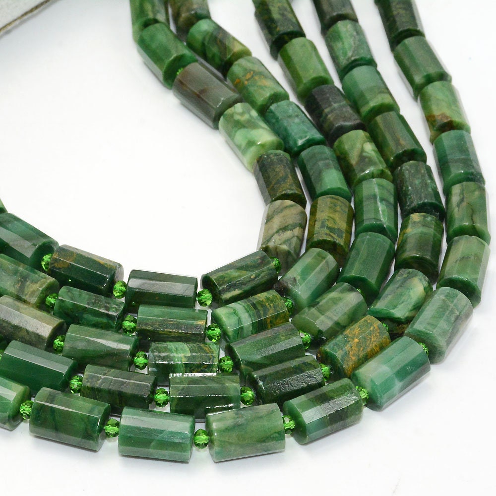 Natural Stone Beads Faceted Tube Beads Amethyst, Amazolite, Sunstone, Lapis Lazuli 10x14mm