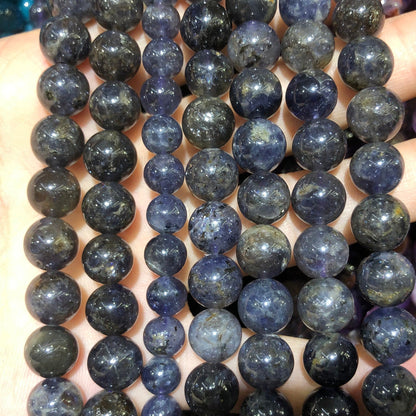 Genuine Iolite Stone Beads 4mm 6mm 8mm 10mm 15''