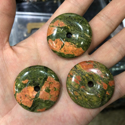 Unakite Donut Beads 30mm 35mm 1pc