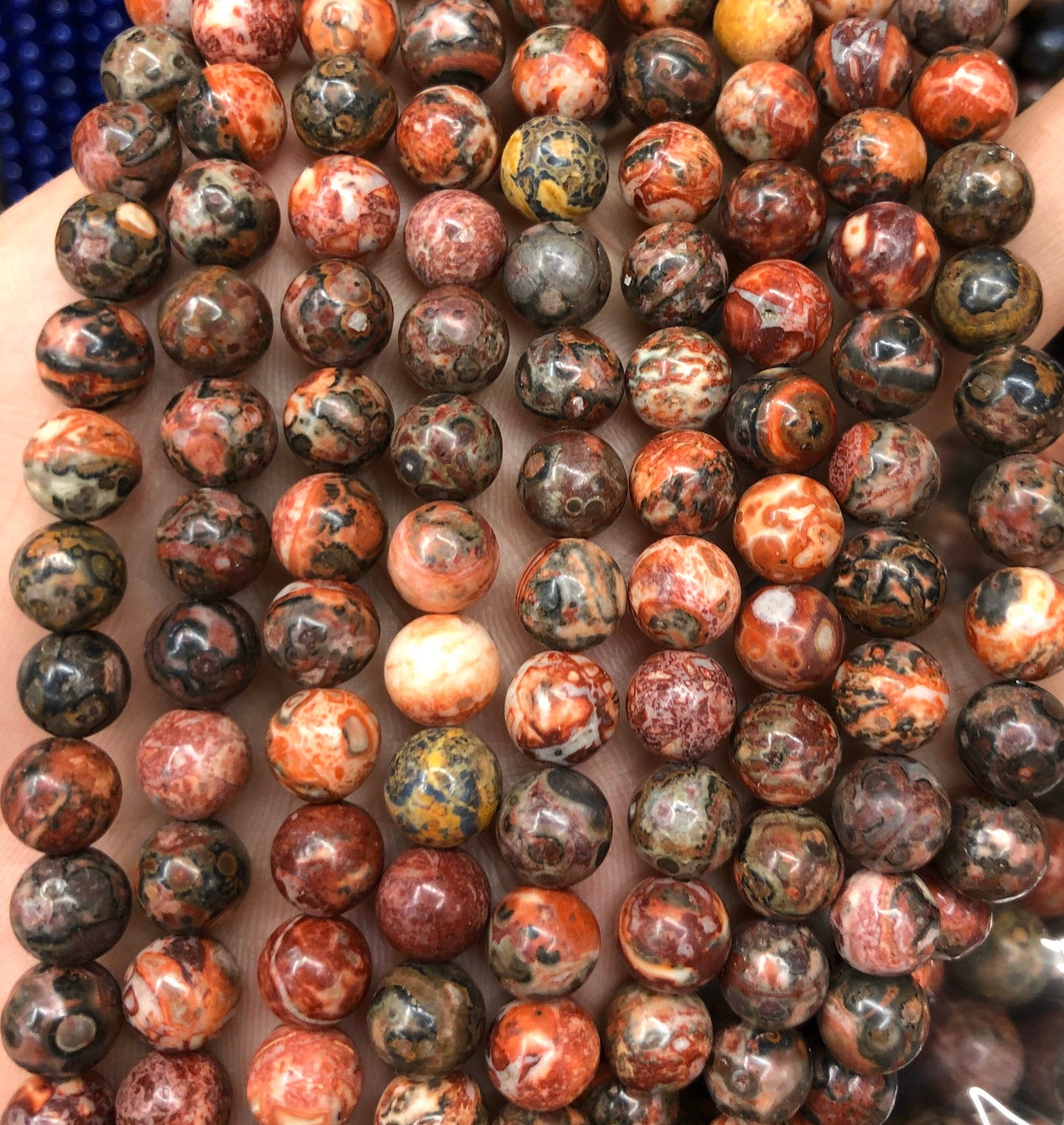 Red Leopard Jasper , Natural Gemstone , Round Stone  4mm 6mm 8mm 10mm 15''