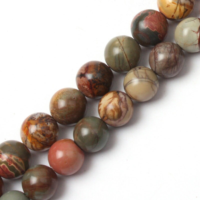 Red Picasso Jasper , Natural Gemstone  Round Loose Stone  4mm 6mm 8mm 10mm 12mm 15''