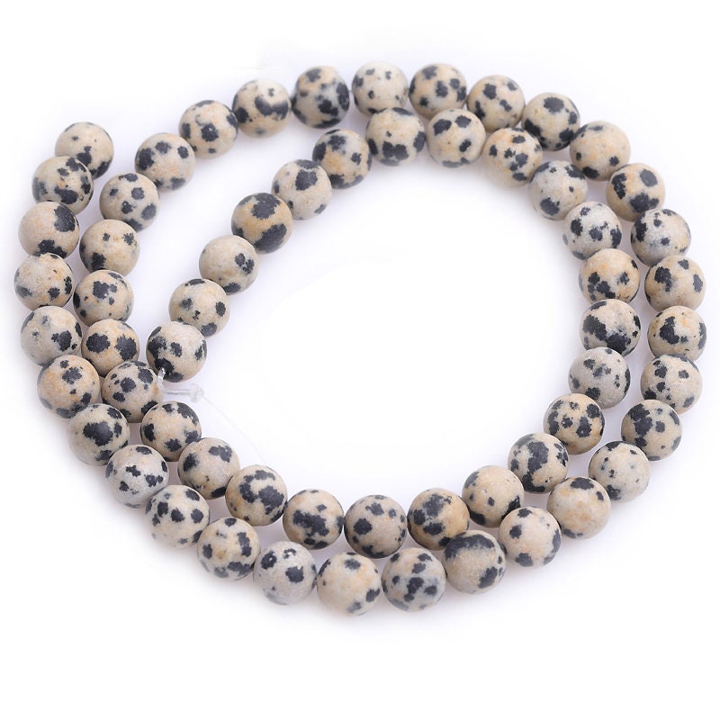 Dalmation Jasper Matte Beads 4mm 6mm 8mm 10mm 12mm 15''