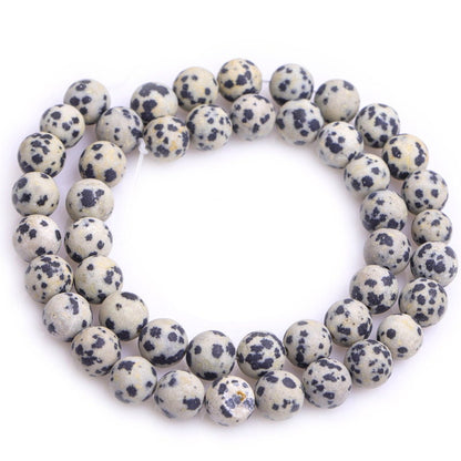 Dalmation Jasper Matte Beads 4mm 6mm 8mm 10mm 12mm 15''