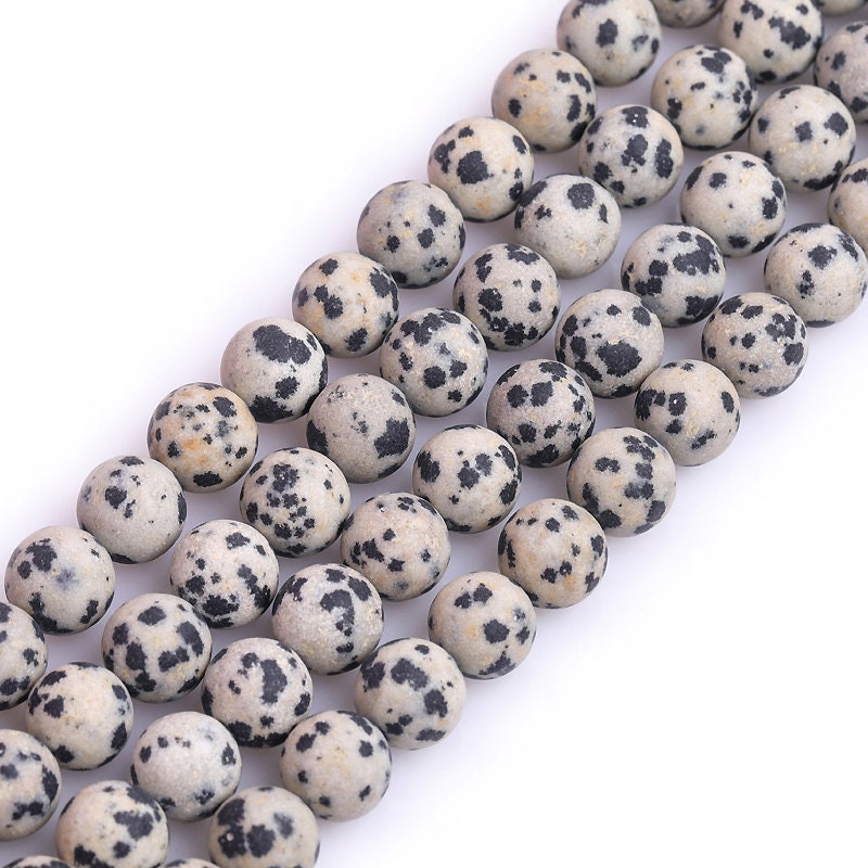 Dalmation Jasper Matte Beads 4mm 6mm 8mm 10mm 12mm 15''