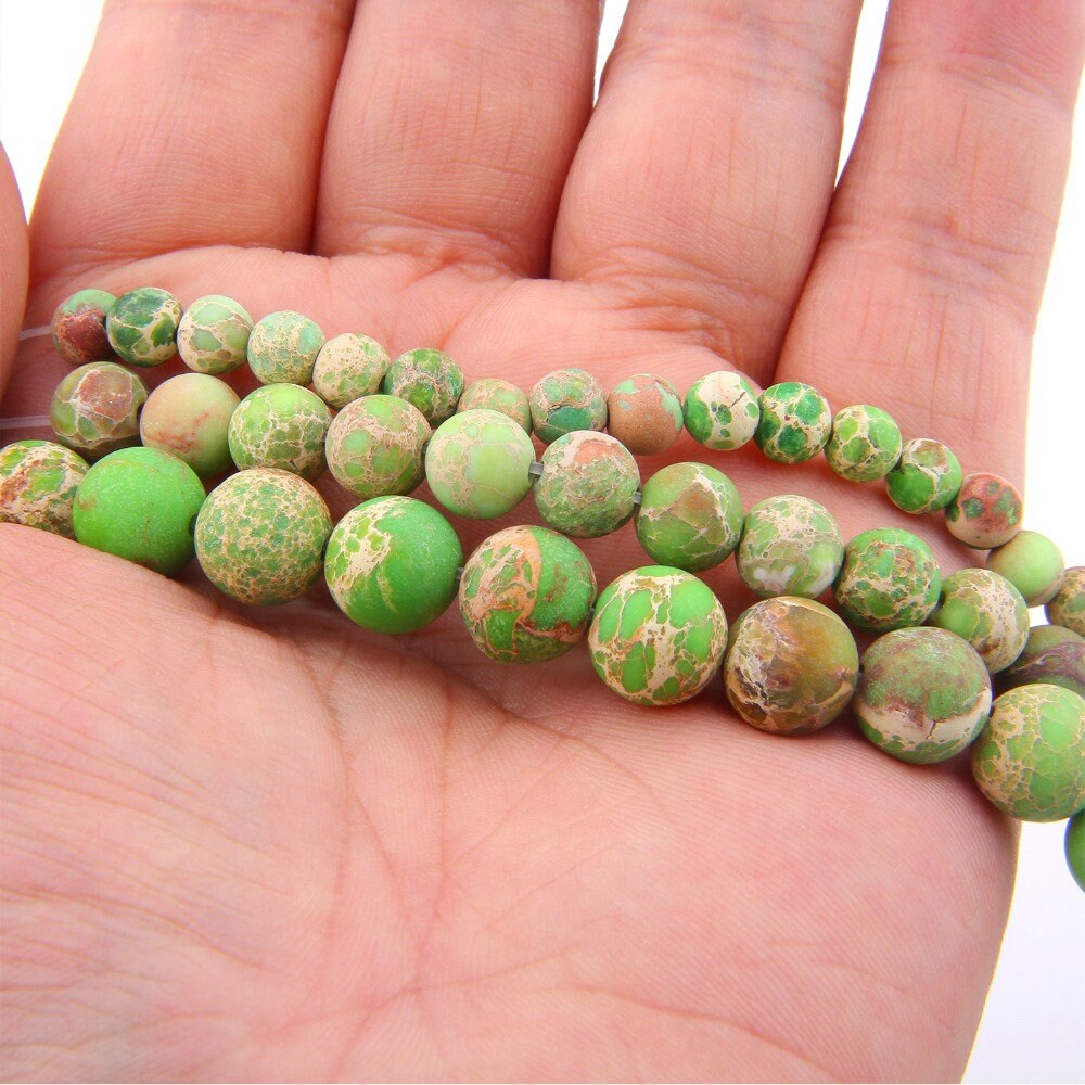 Green Sea Sediment Jasper Matte Beads 6mm 8mm 10mm 12mm 15''