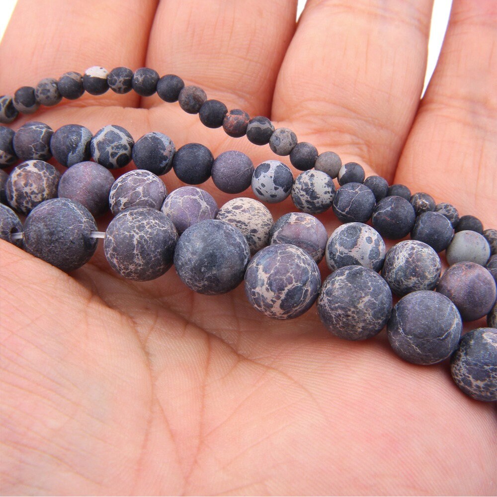 Black Sea Sediment Jasper Matte Beads  6mm 8mm 10mm 12mm 15''