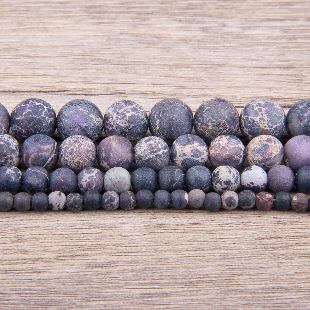 Black Sea Sediment Jasper Matte Beads  6mm 8mm 10mm 12mm 15''