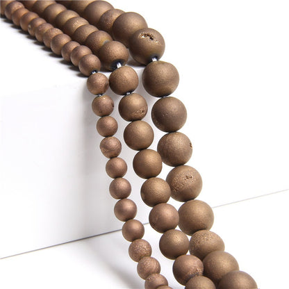 Bronze Druzy Agate Beads 6mm 8mm 10mm 12mm 14mm