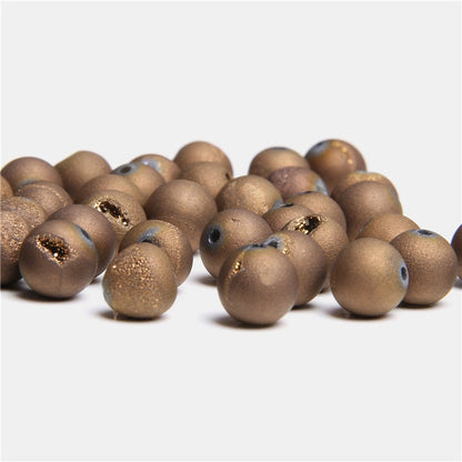 Bronze Druzy Agate Beads 6mm 8mm 10mm 12mm 14mm